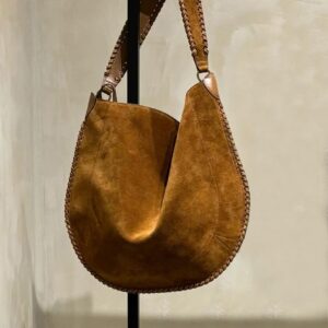 Niche design, retro matte suede braided saddle bag