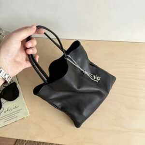 Soft-leather casual tote bag